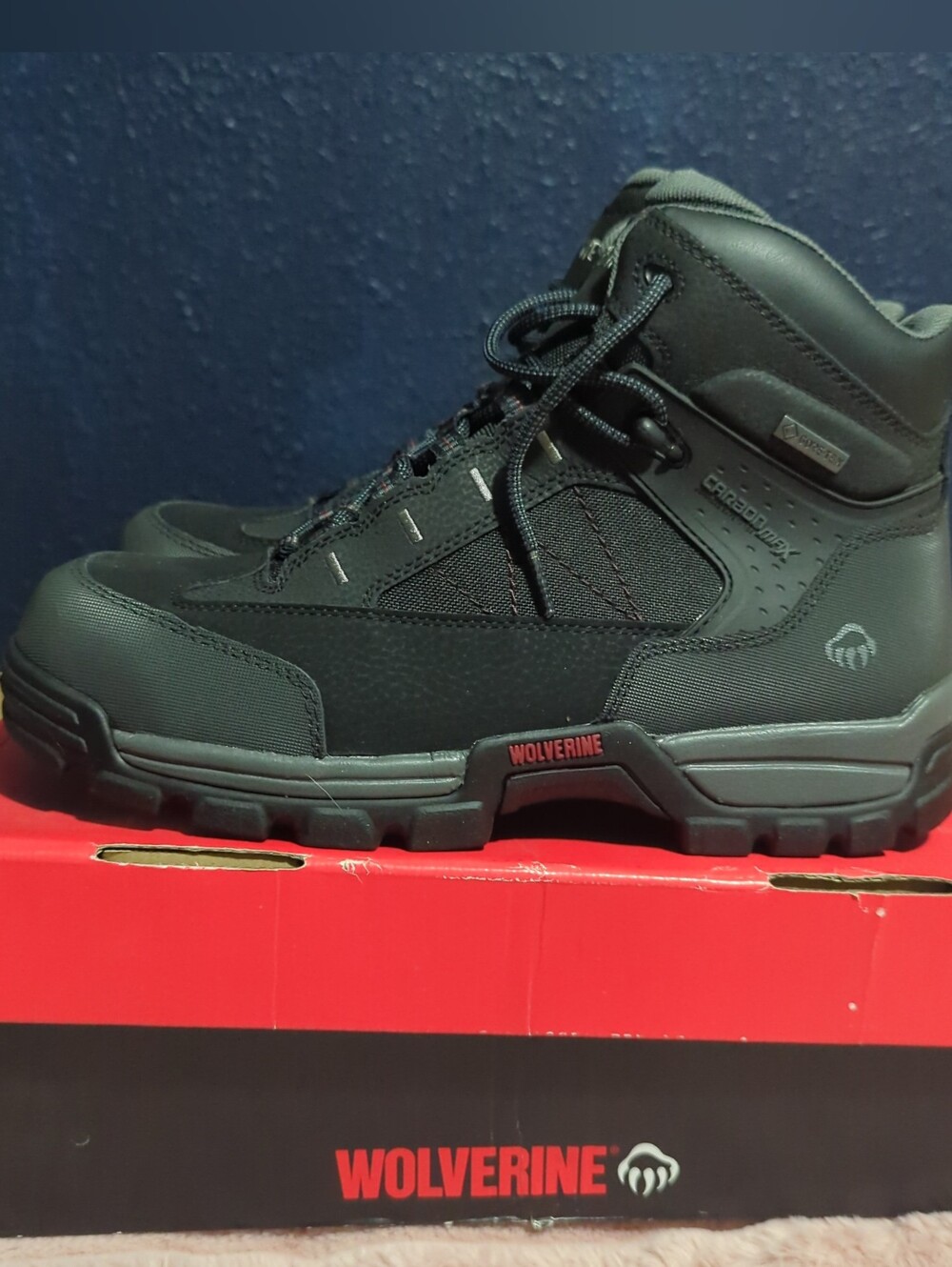 Wolverine Amphibian CarbonMax Work Boots Waterproof Gore-Tex Black Mens Size 10